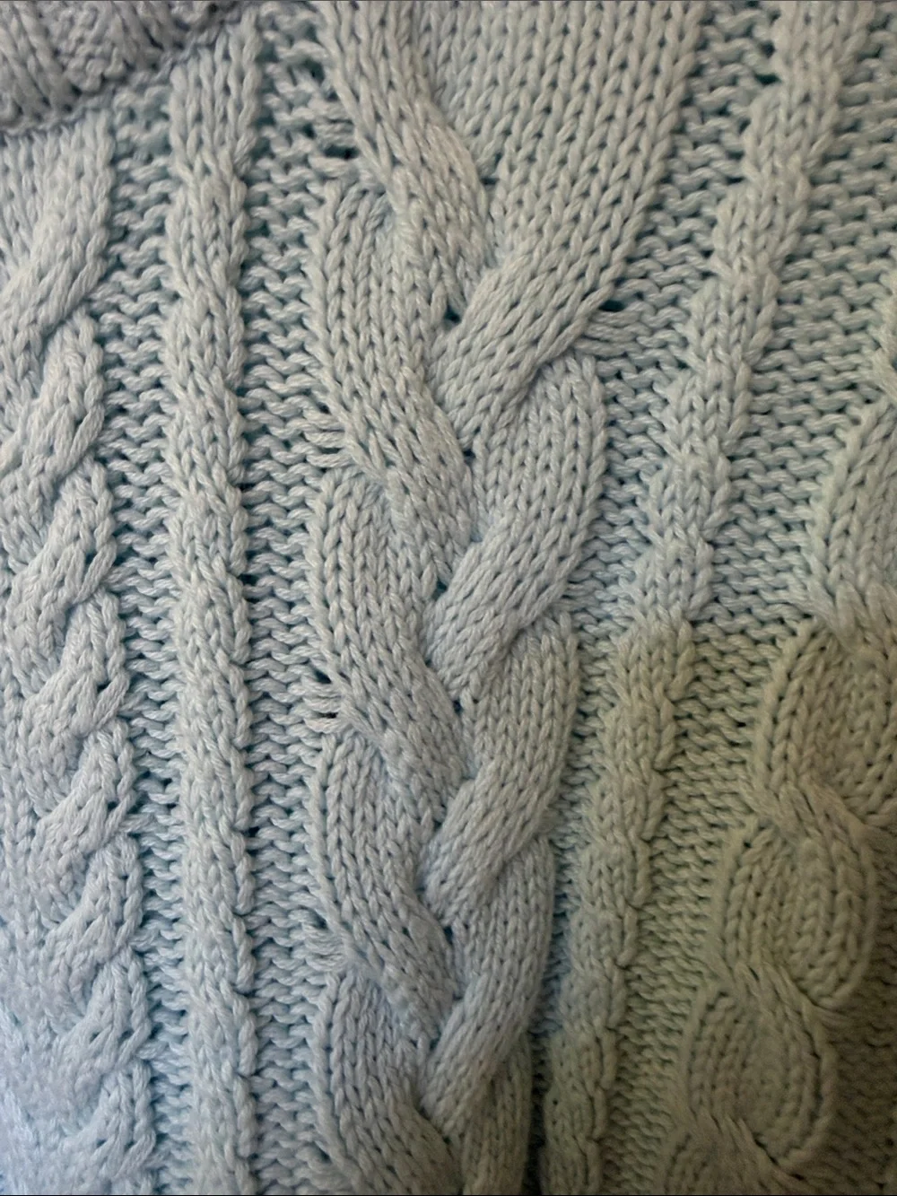 J. Crew Icy Blue Chunky Coastal Crew Neck Sweater M